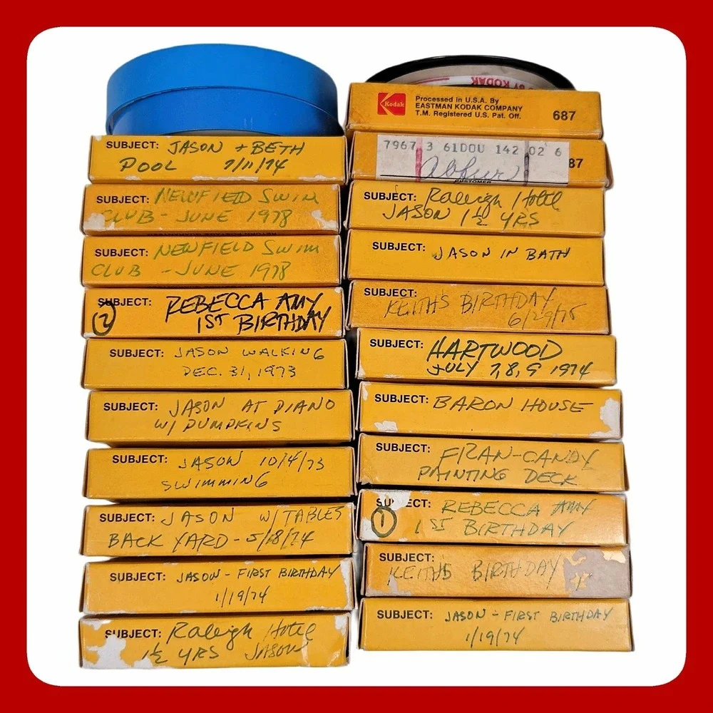 Vintage Kodak Super 8 Film Reels 24 Piece Lot Found Footage Home Movies